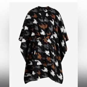 Wool blend Houndstooth belted cape coat from Express